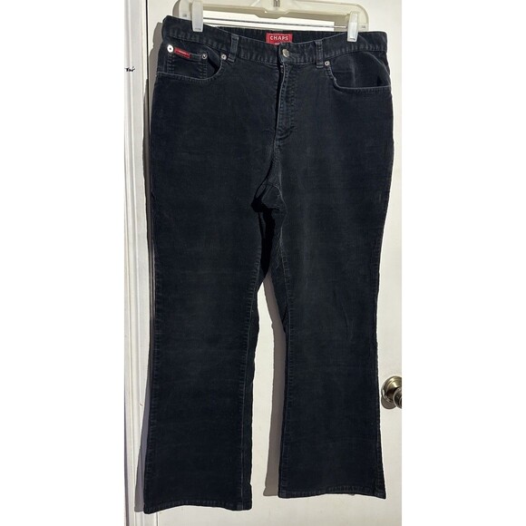 Chaps Denim Black Corduroy Bootcut Jeans Women's Size 12P - Picture 1 of 7